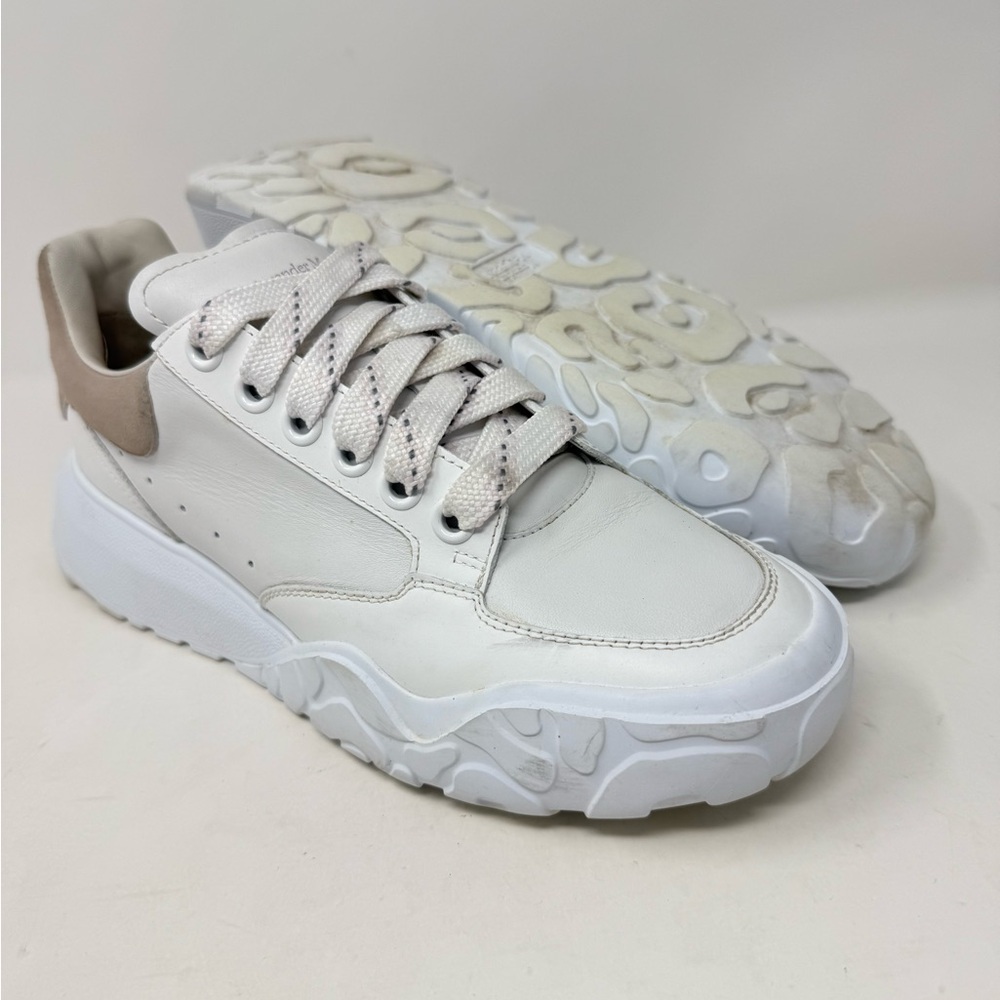 Alexander Mcqueen Wmns Oversized Court Trainer 'White Patchouli" Size 38 1/2